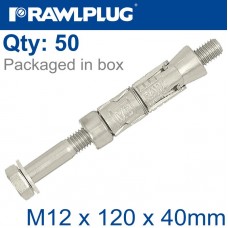 RAWLBOLT M12X120X40MM X25-BOX (20MM HOLE)